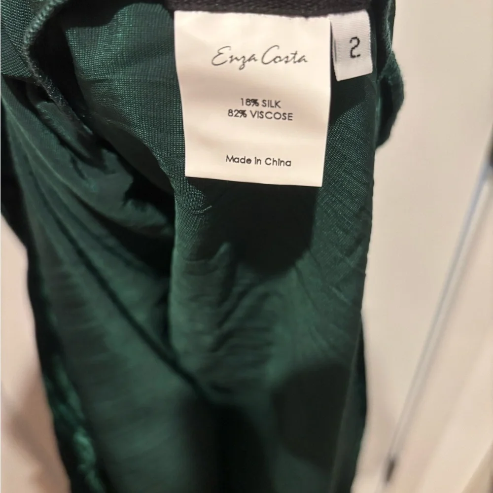 💚 Enza Costa Silk Textured Velvet Tank Dress – Malachite – Size M / 2 (NWT) - Picture 8 of 9